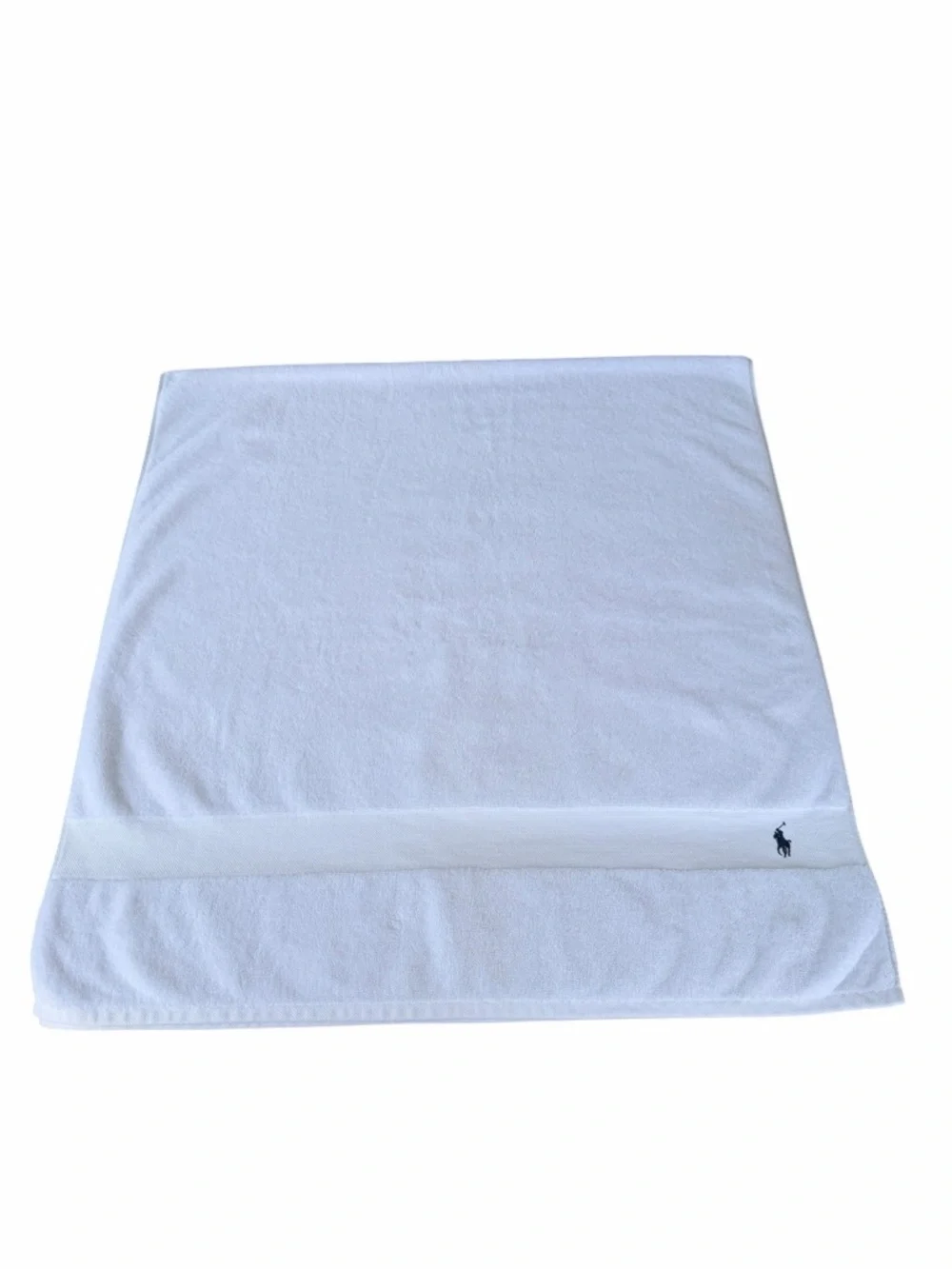 Polo Ralph Lauren 4-Piece Pony Bath Towel Set Bright White 100% Cotton Soft GUC